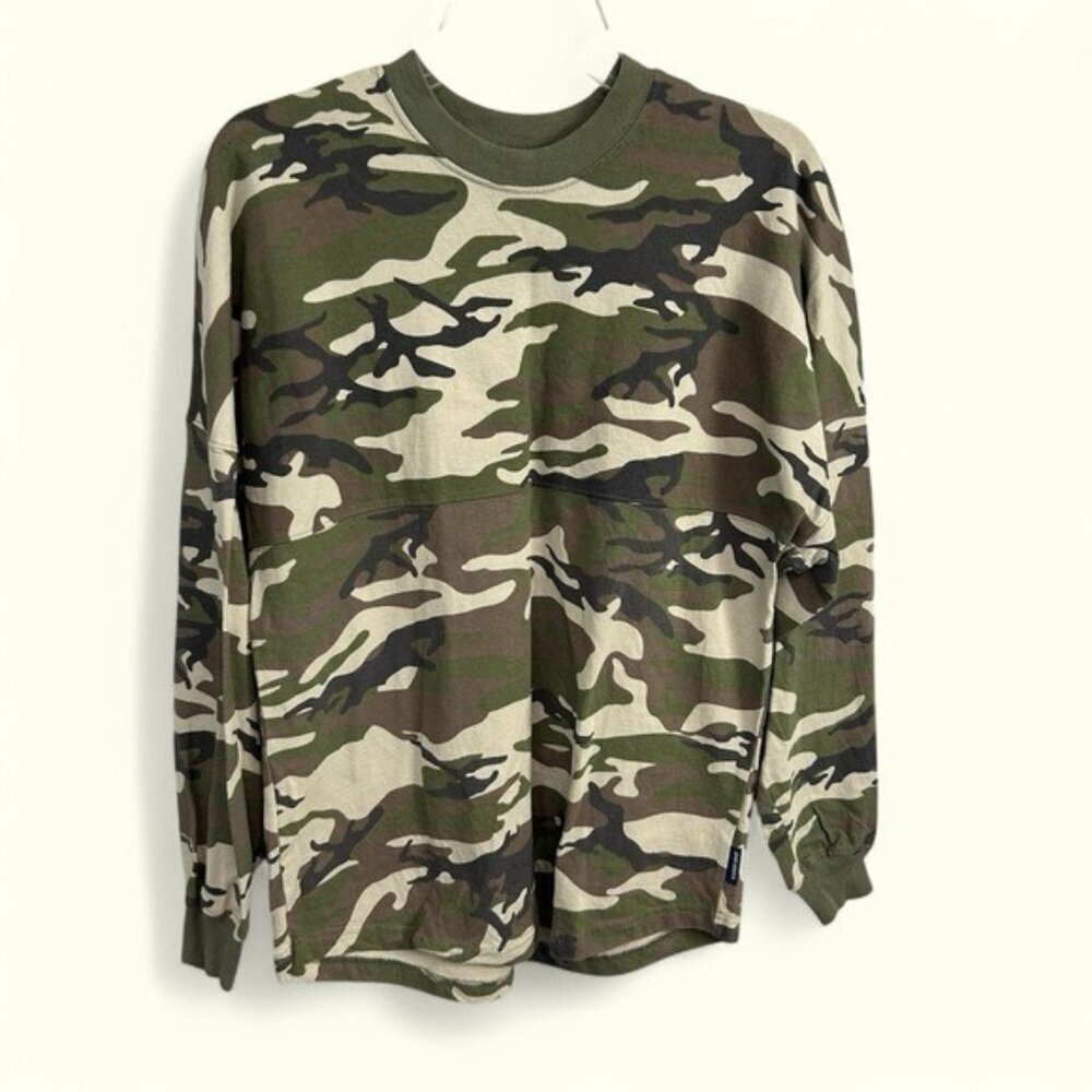 Spirit Jersey crewneck oversized camouflage print sweatshirt size XS Nashville